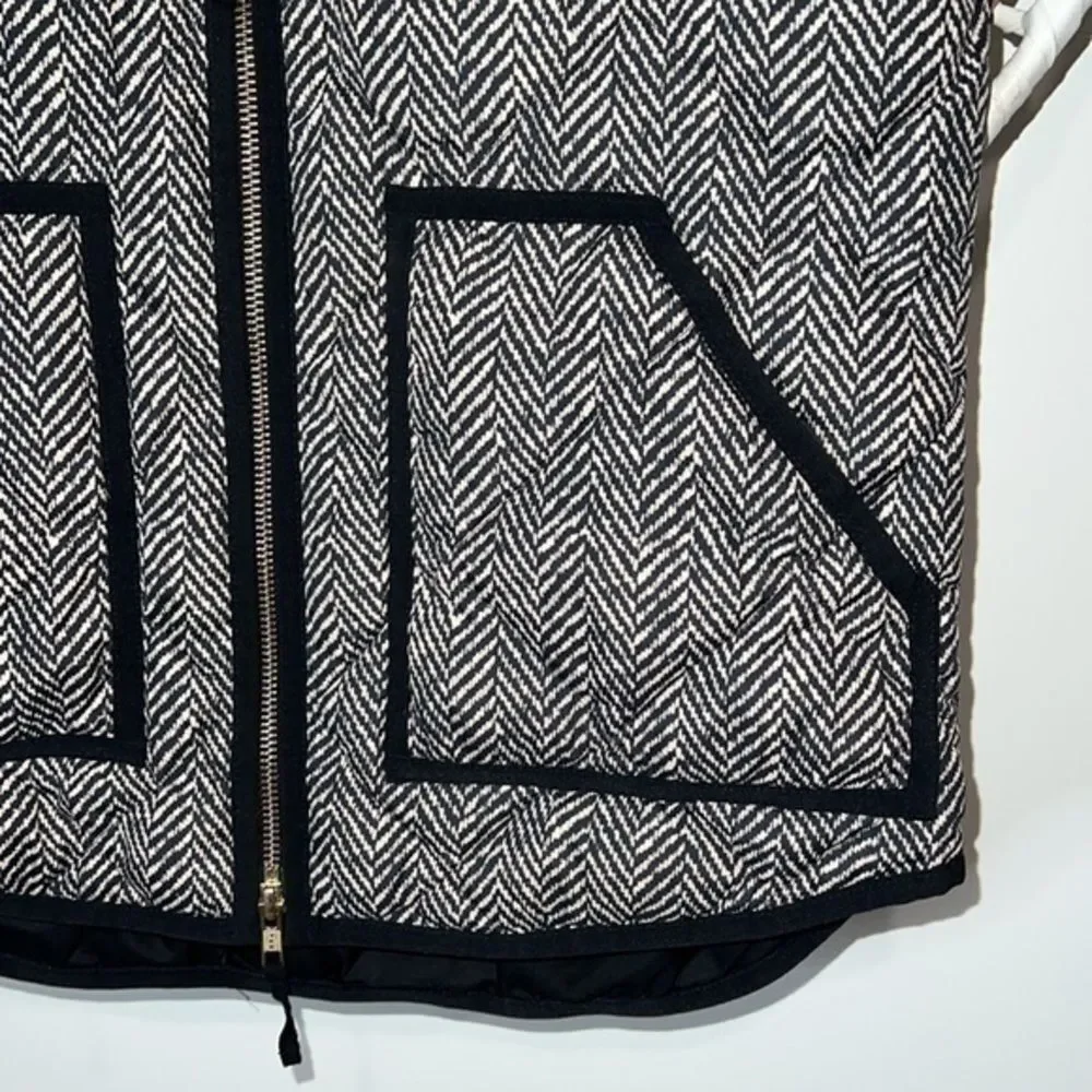J. Crew black and tan duvet filled puffer vest size xsmall - Picture 2 of 6